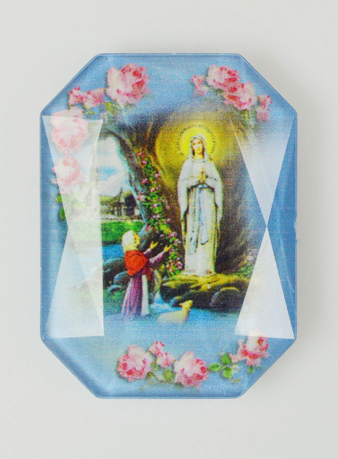 Plaque Auto Notre Dame de Lourdes - 4 cm (pic 1)