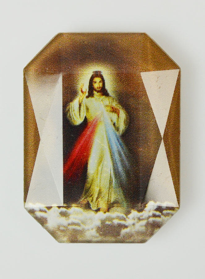 Plaque Auto Jésus-Christ Miséricordieux - 4 cm (pic 1)