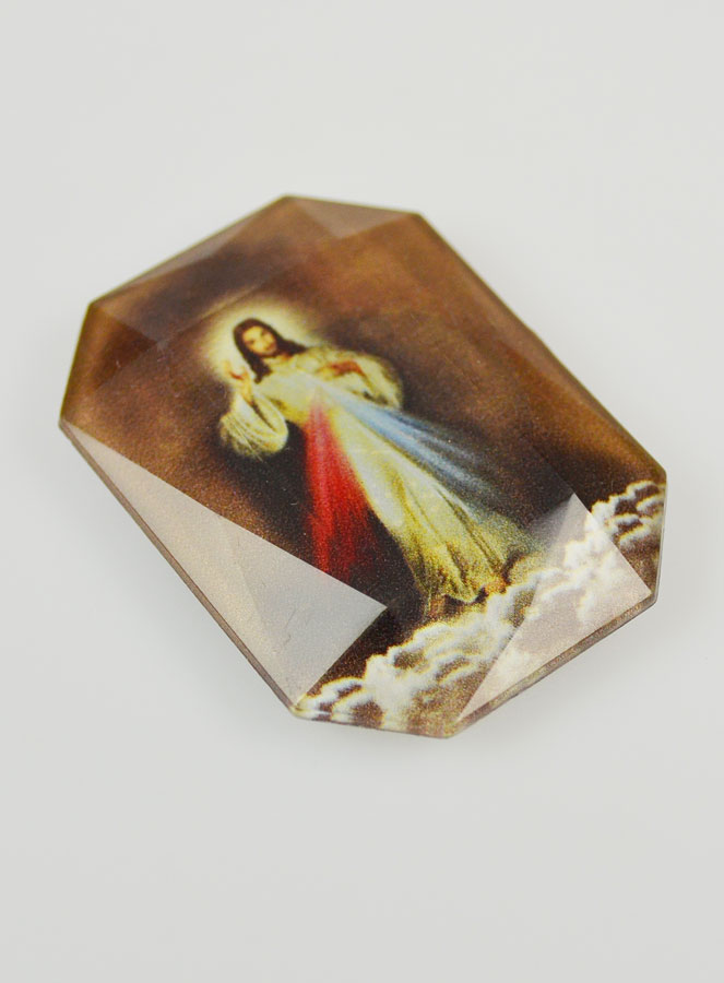 Plaque Auto Jésus-Christ Miséricordieux - 4 cm (pic 3)