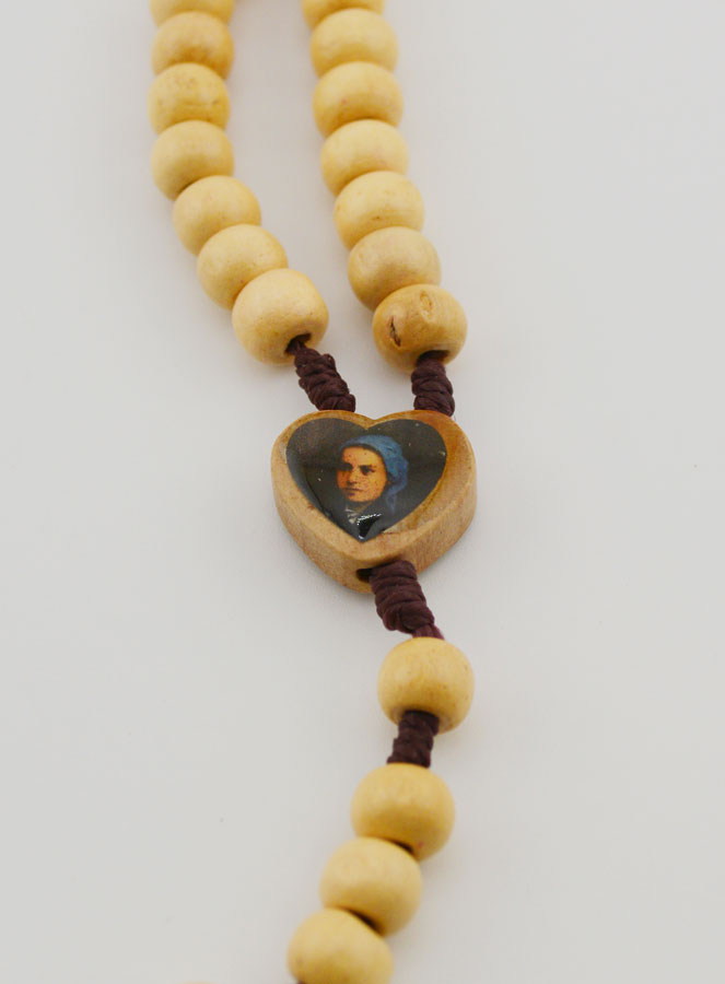 Chapelet Saint Bernadette Soubirous en Bois Clair (pic 4)