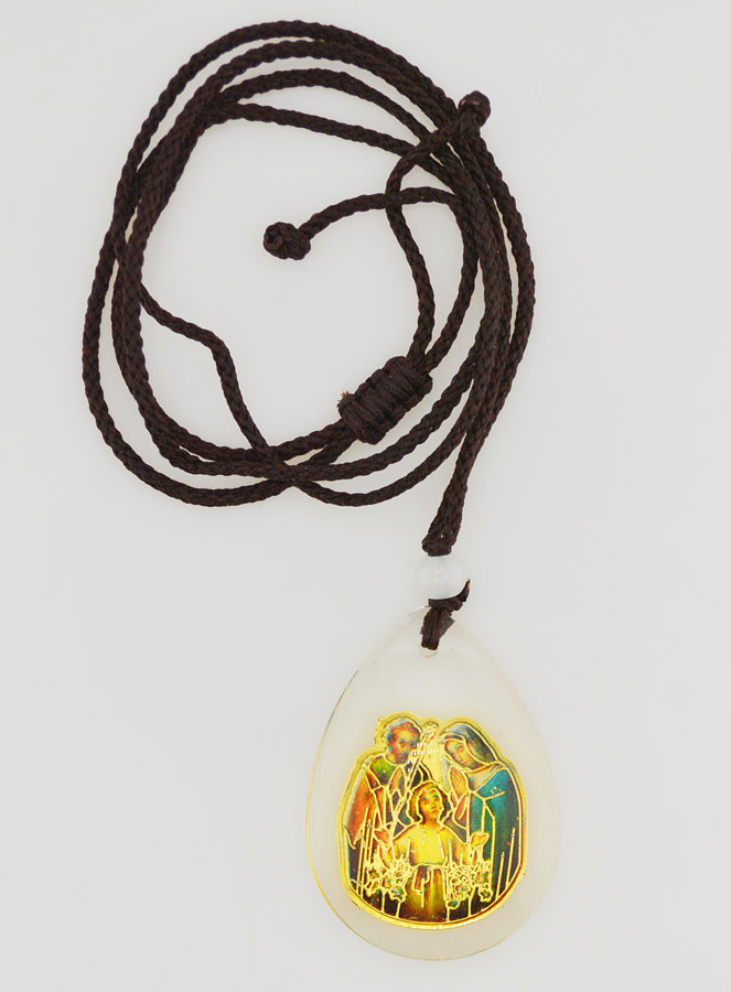 Médaille Goutte en Verre - Sainte Famille - sur Cordon (pic 1)