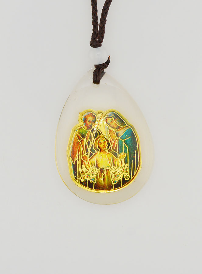 Médaille Goutte en Verre - Sainte Famille - sur Cordon (pic 4)