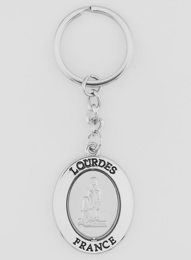 Porte-Clés de Notre Dame de Lourdes en Argent (pic 1)