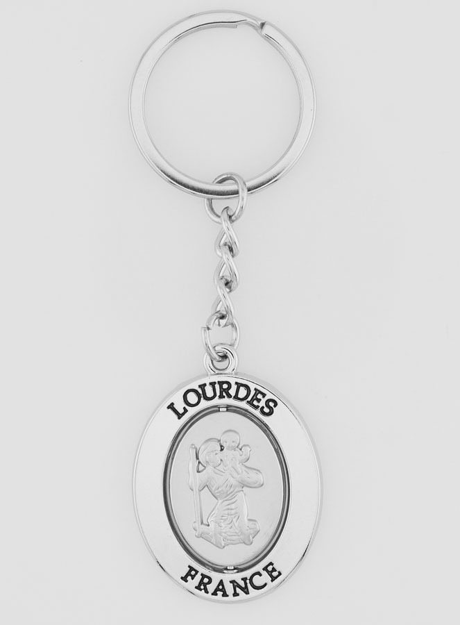 Porte-Clés de Notre Dame de Lourdes en Argent (pic 2)