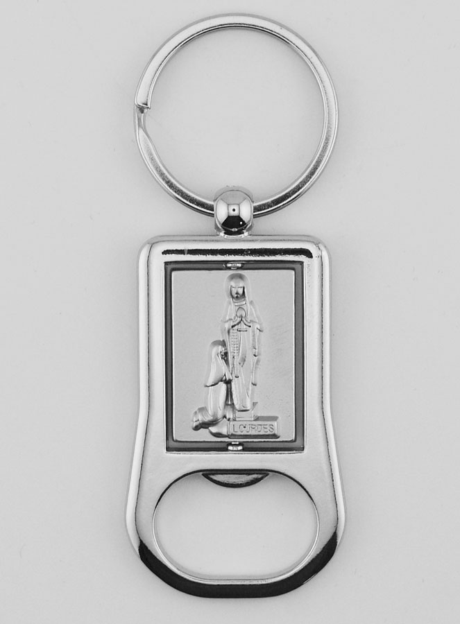 Porte-Clés Décapsuleur Notre Dame de Lourdes en Argent (pic 1)