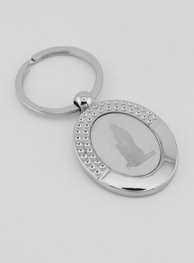Porte-Clés de Notre Dame de Lourdes en Argent - 4 cm (pic 3)
