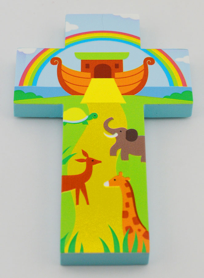 Croix Enfant en Bois L'Arche de Noé - 12 cm (pic 2)