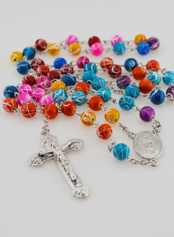 Chapelet de Lourdes en Perles Arc-en-ciel - 70 cm (pic 2)