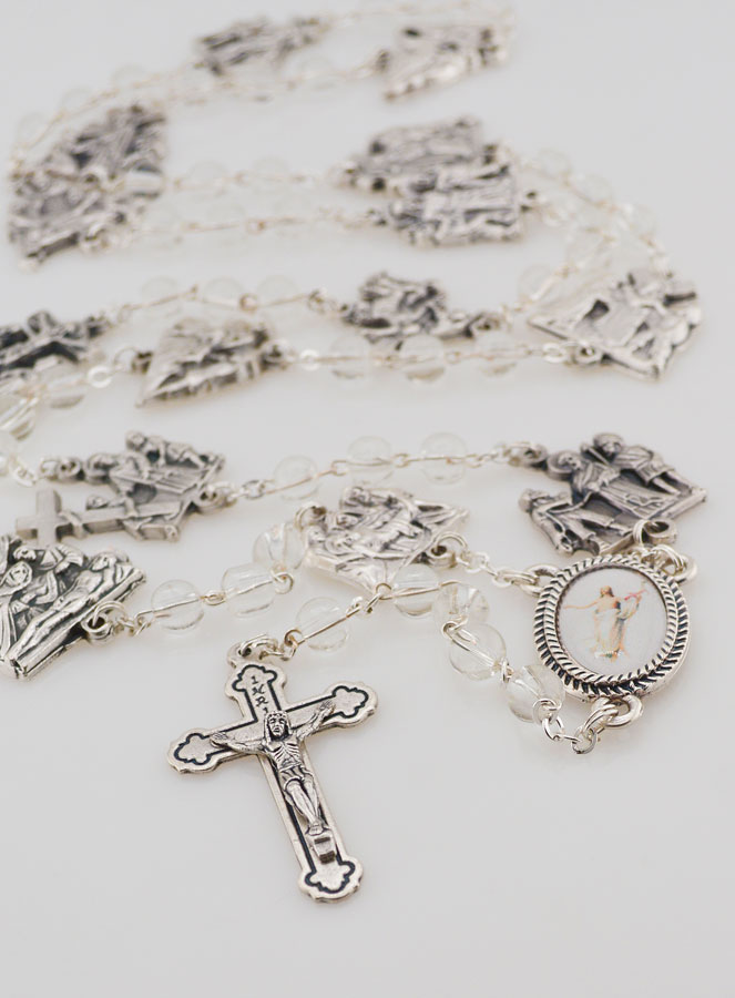 Chapelet de Lourdes - Chemin de Croix en Perles de Cristal - 70 cm (pic 2)
