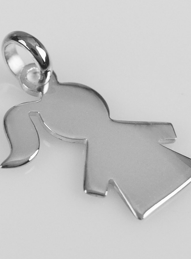 Pendentif Enfant Fille en Argent 925/1000 - 13 mm (pic 4)