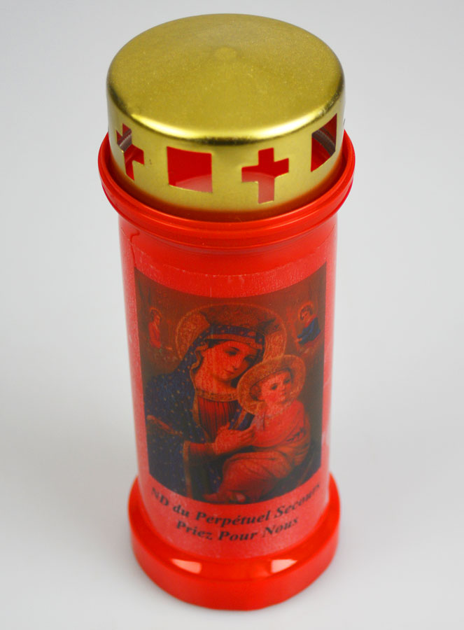 Bougie de Cimetière Rouge - Notre Dame du Perpétuel Secours (pic 2)