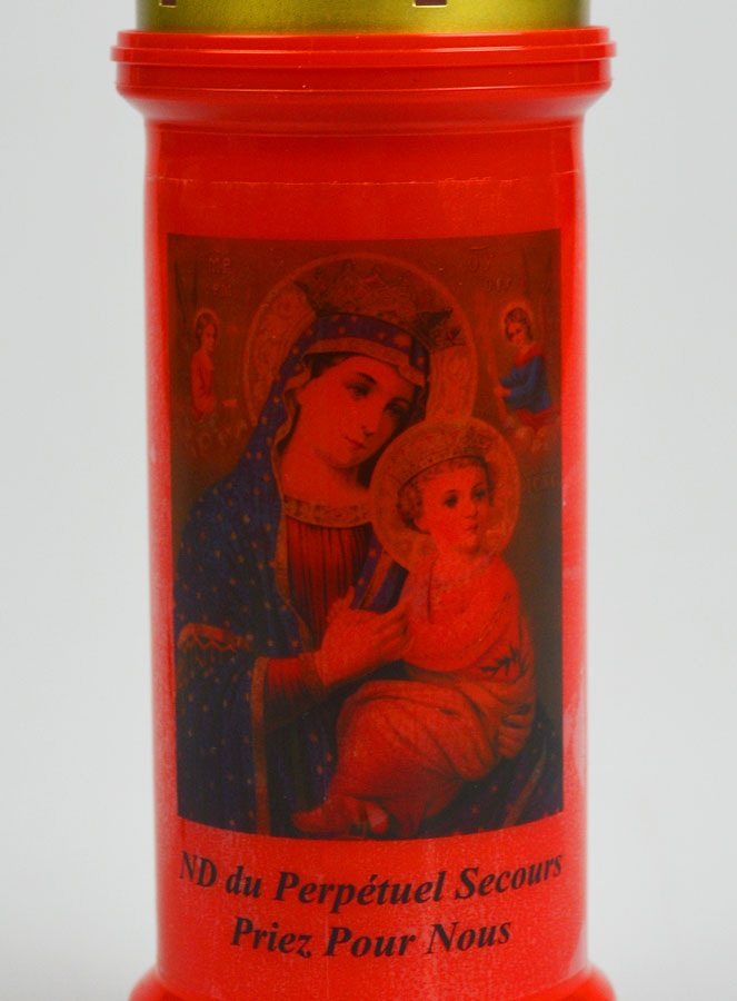 Bougie de Cimetière Rouge - Notre Dame du Perpétuel Secours (pic 3)