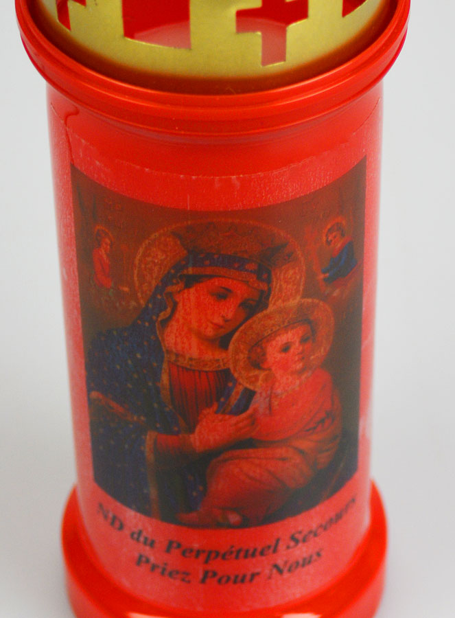 Bougie de Cimetière Rouge - Notre Dame du Perpétuel Secours (pic 4)