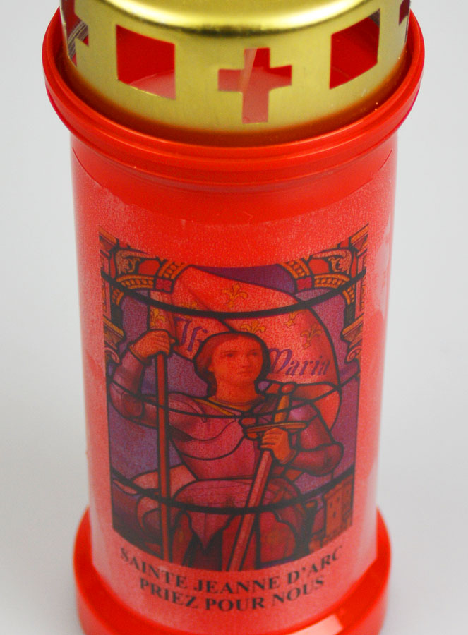 Bougie de Cimetière Rouge - Sainte Jeanne d'Arc (pic 4)