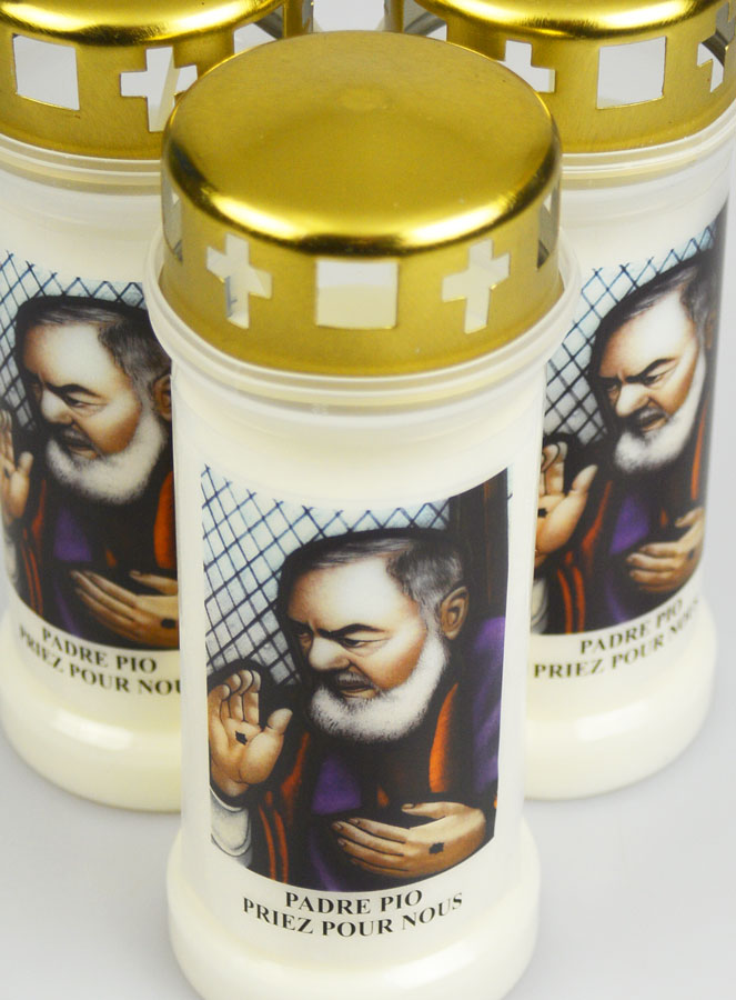 3 Bougies de Cimetière - Saint Padre Pio (pic 4)