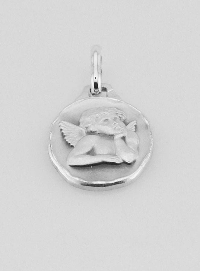 Médaille de l'Ange Raphaël en Argent Massif - 15 mm (pic 2)