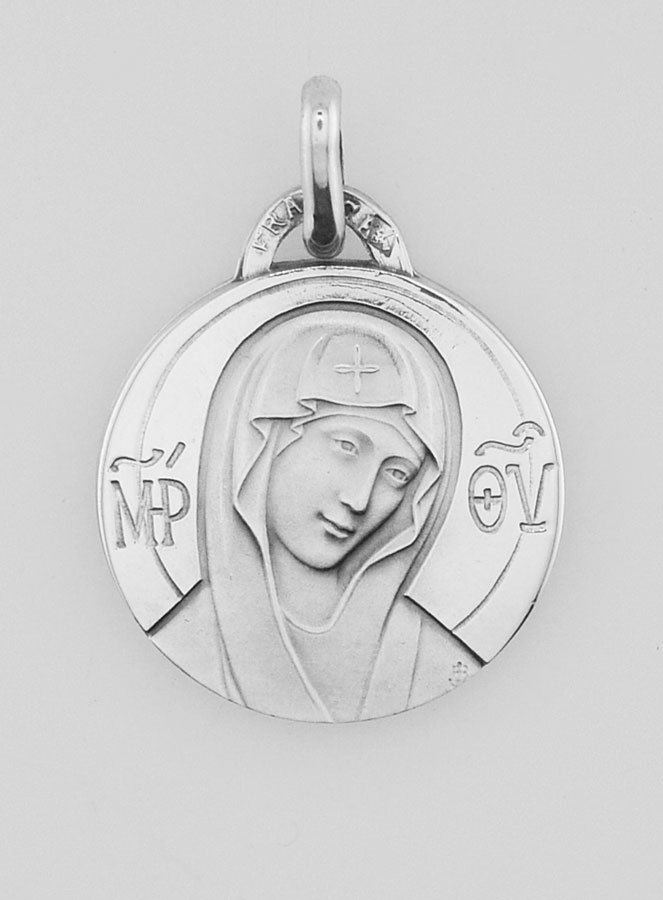 Médaille de la Sainte Vierge au Voile en Argent Massif - 18 mm (pic 1)