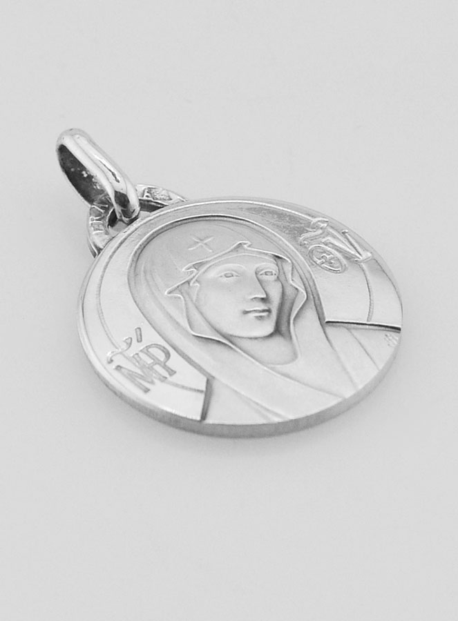Médaille de la Sainte Vierge au Voile en Argent Massif - 18 mm (pic 3)