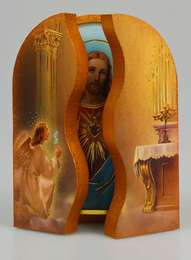 Icône Triptyque Sacré Coeur de Jésus - 12 cm (pic 2)