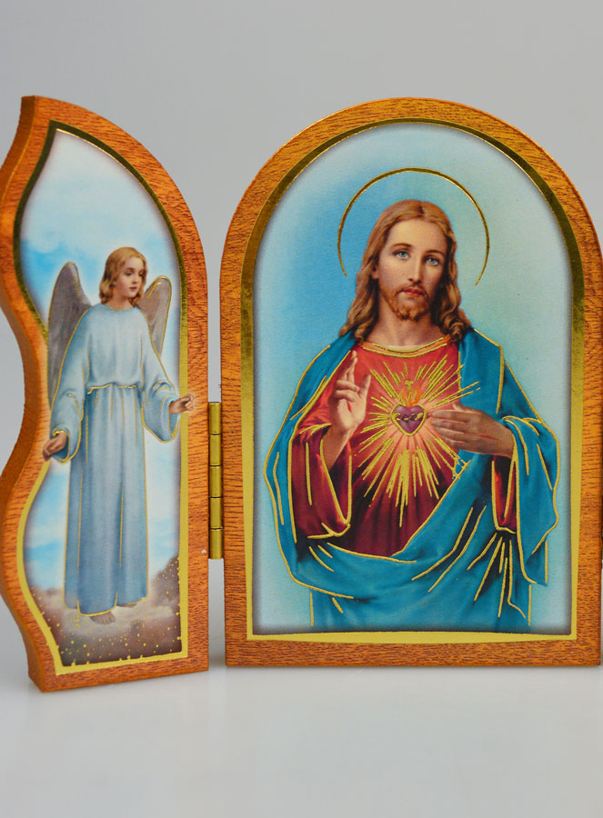 Icône Triptyque Sacré Coeur de Jésus - 12 cm (pic 4)