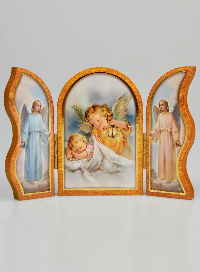 Icône Triptyque Ange-Gardien Protecteur - 12 cm (pic 1)