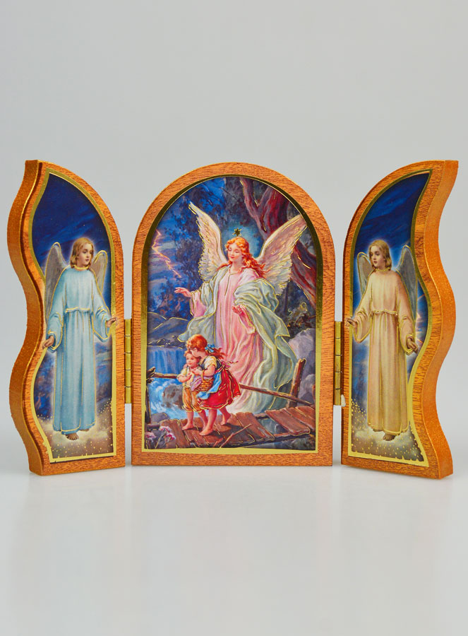 Icône Triptyque Mon Ange-Gardien Protecteur - 12 cm (pic 1)