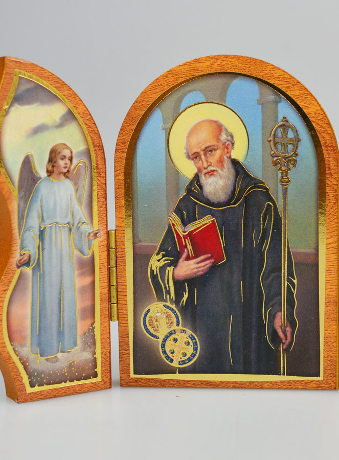 Icône Triptyque Saint Benoît - 12 cm (pic 4)