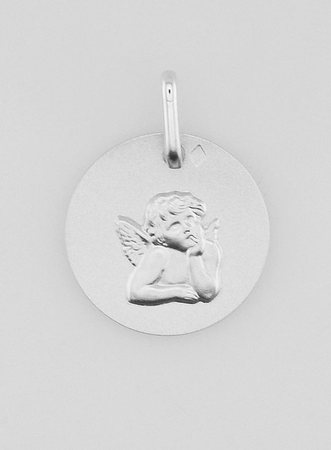 Médaille Mon Ange Protecteur en Argent Massif - 16 mm (pic 1)