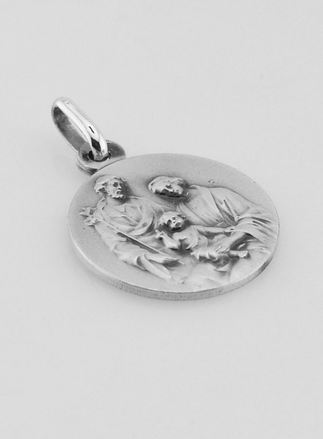 Médaille de la Sainte Famille en Argent Massif - 18 mm (pic 3)