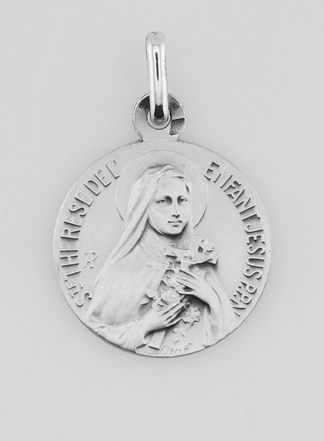 Médaille de Sainte Thérèse en Argent Massif - 19 mm (pic 1)
