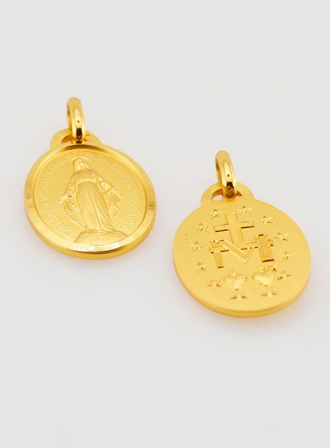 Médaille Miraculeuse Plaqué Or avec Bords - 19 mm (pic 2)