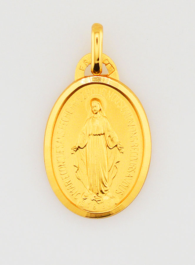 Médaille Miraculeuse Plaqué Or avec Bords - 19 mm (pic 3)