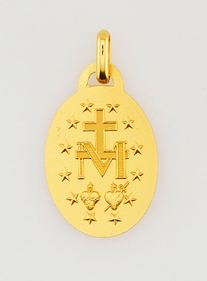Médaille Miraculeuse Plaqué Or avec Bords - 19 mm (pic 4)
