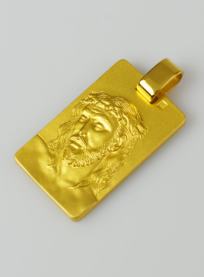 Médaille de Jésus-Christ Couronné d'épines en Plaqué Or - 25 mm (pic 2)