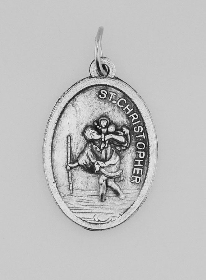 Médaille Religieuse Saint Christophe Argentée - 20 mm (pic 1)