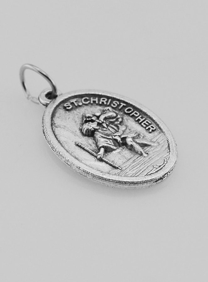 Médaille Religieuse Saint Christophe Argentée - 20 mm (pic 3)