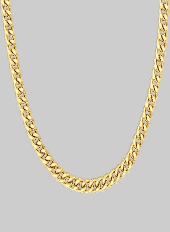 Chaîne en Plaqué Or 18 Carats - Maille Gourmette 2 mm - 70cm (pic 1)