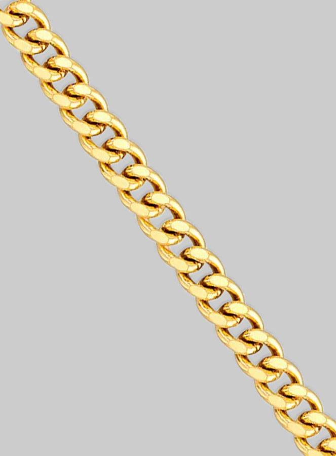 Chaîne en Plaqué Or 18 Carats - Maille Gourmette 2 mm - 70cm (pic 3)