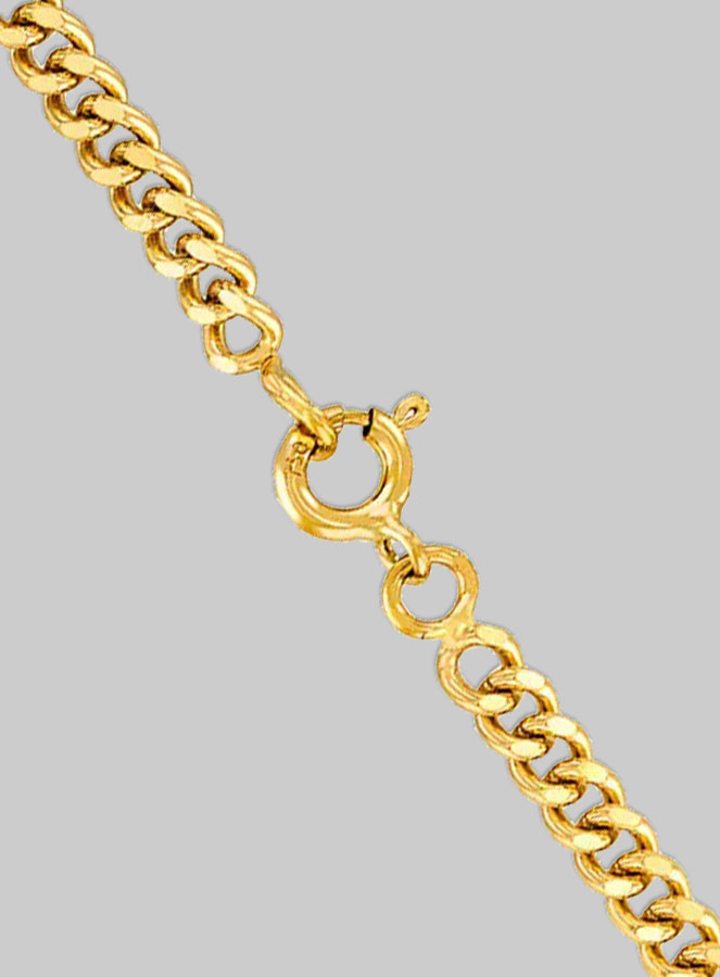 Chaîne en Plaqué Or 18 Carats - Maille Gourmette 2 mm - 70cm (pic 4)