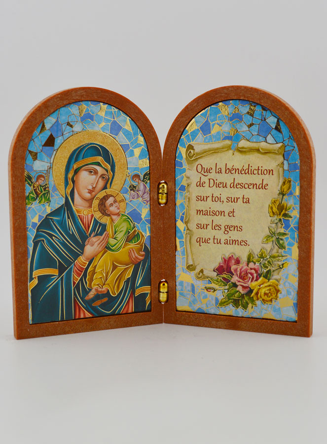 Icône Diptyque Notre Dame du Perpétuel Secours + Prière de Bénédiction (pic 1)
