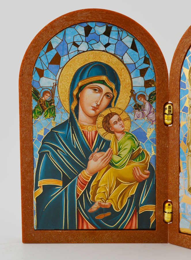 Icône Diptyque Notre Dame du Perpétuel Secours + Prière de Bénédiction (pic 2)