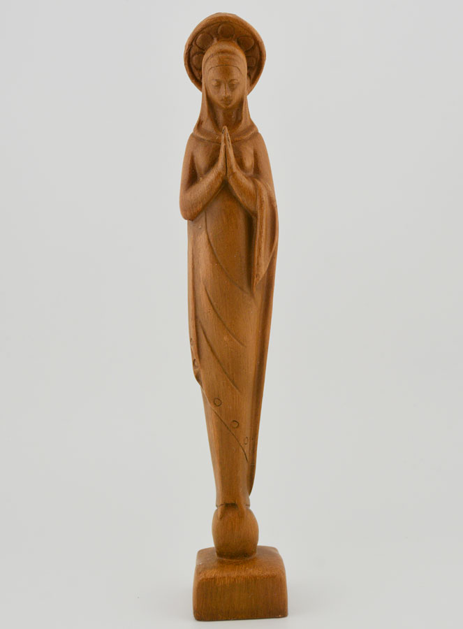 Statue Notre Dame de la Prière - Ton Bois - 24 cm (pic 1)
