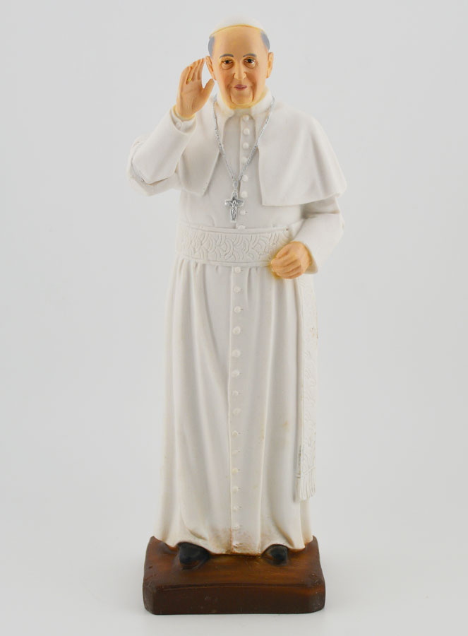 Statue Pape François Polychromée - 20 cm (pic 1)
