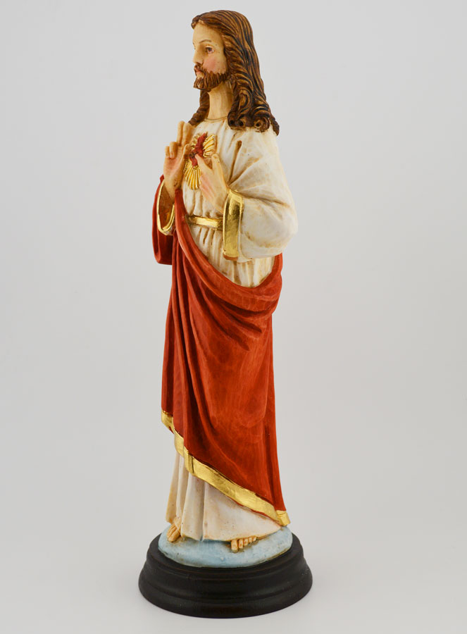 Statue Sacré Coeur de Jésus Peinte à la main - 25 cm (pic 2)