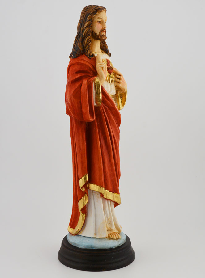 Statue Sacré Coeur de Jésus Peinte à la main - 25 cm (pic 3)