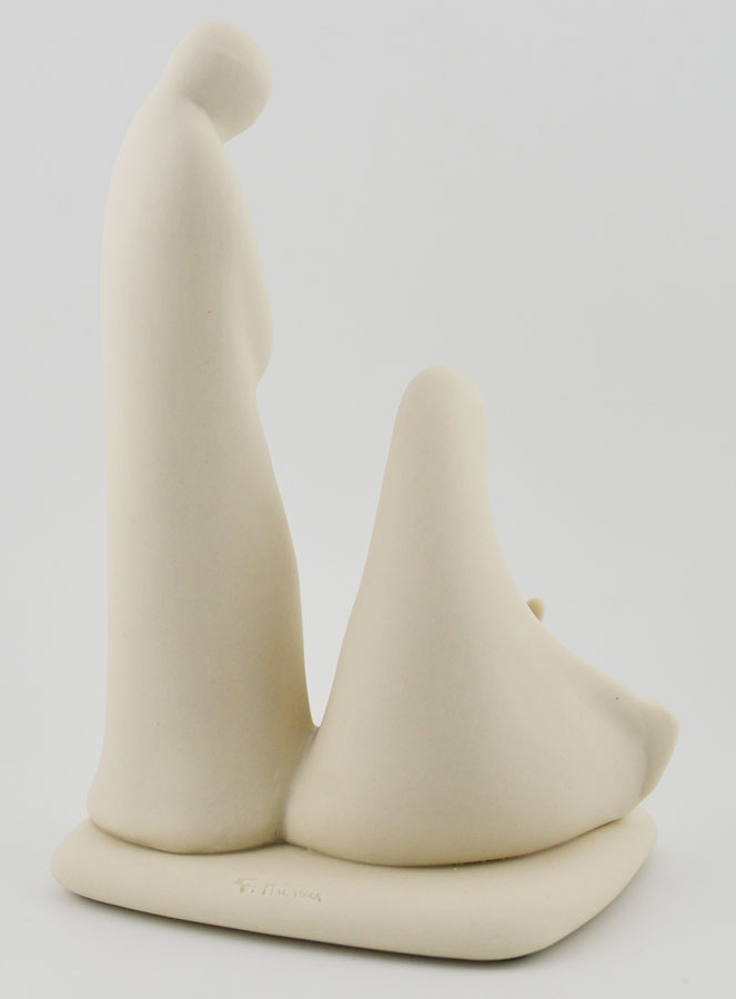 Statue Sainte Famille Moderne Artisanale - Porcelaine - 16 cm (pic 4)