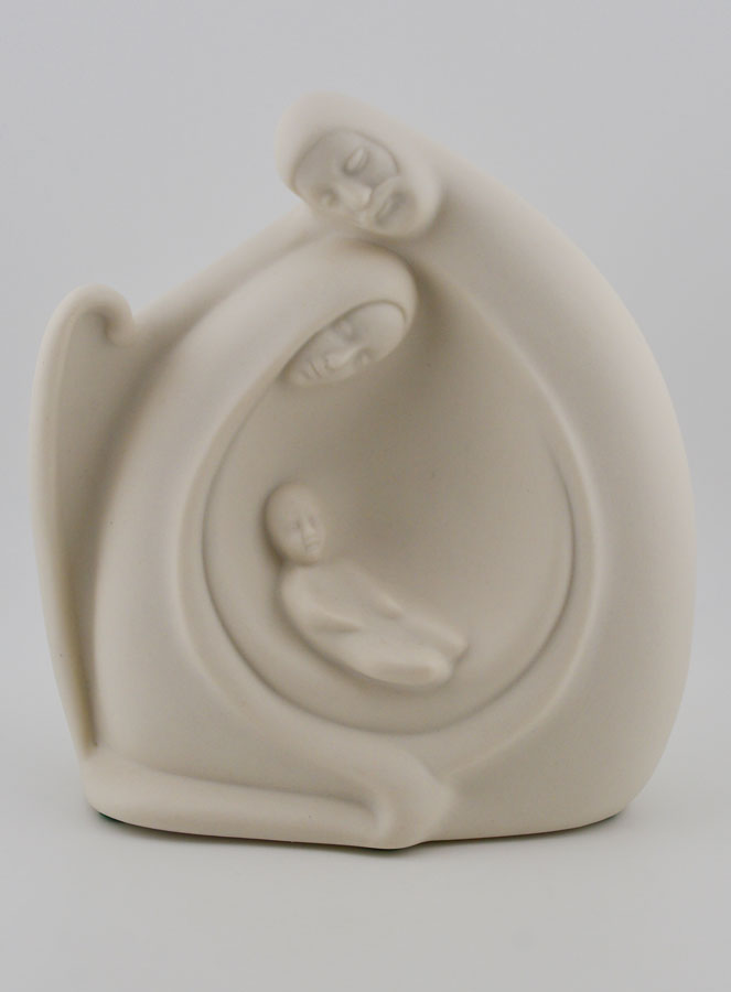 Statue Sainte Famille Moderne - Porcelaine - 14 cm (pic 1)