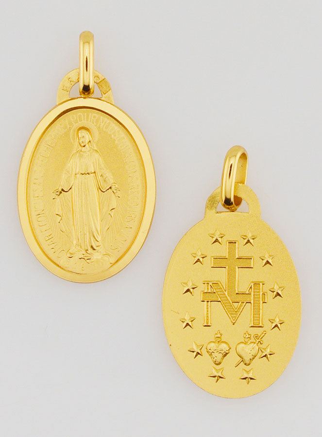 Médaille Miraculeuse en Plaqué Or avec Bords - 18 mm (pic 1)