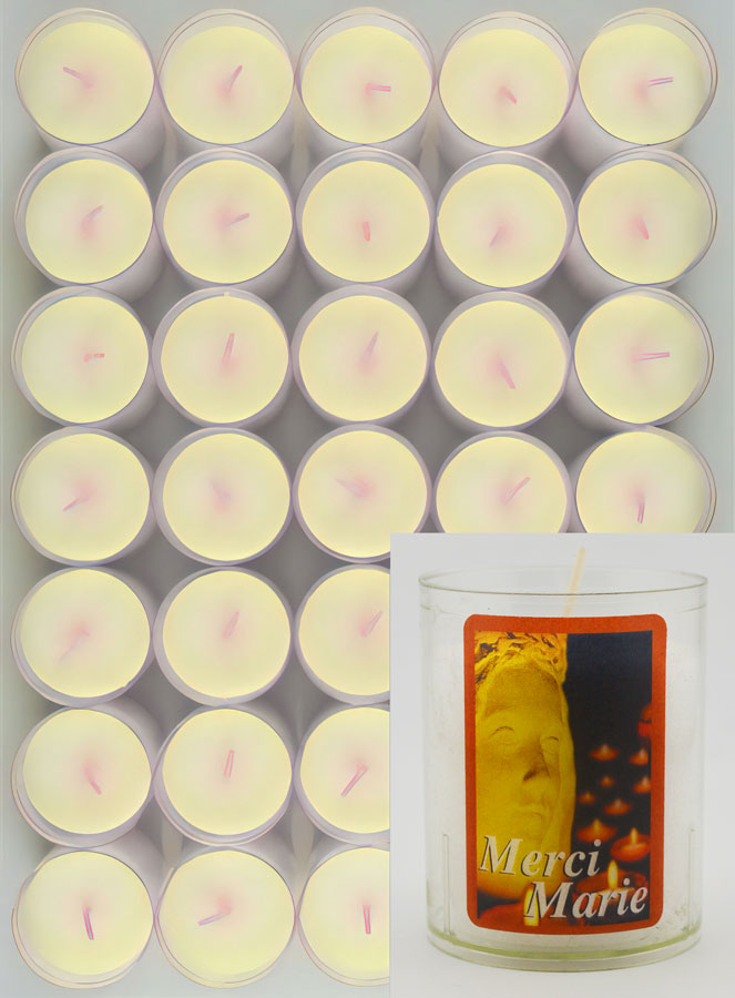 24 Bougies Veilleuses Merci Marie - Fête de l'Immaculée Conception (pic 1)