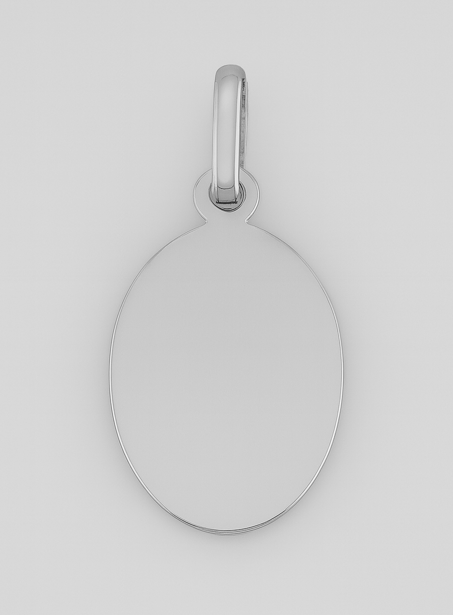 Médaille Vierge Marie au Voile en Argent Massif - Ovale -  17 mm (pic 2)